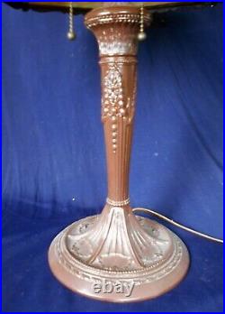 Antique Victorian Slag Glass Miller Co. Table Lamp
