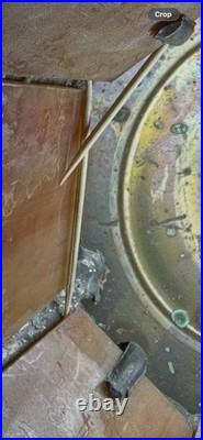 Antique Victorian Slag Glass Table Lamp with Night Light 17 Heavy Spelter Metal