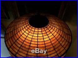 Antique Vintage Arts Crafts Bradley Hubbard Handel Era Slag Glass Floor Lamp