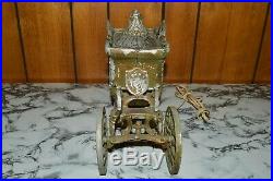 Antique Vintage CORONATION CARRIAGE LAMP with Stained Slag Glass (Art Deco Era)