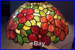Antique Vintage Leaded Slag Stained Glass Suess Handel Duffner Tiffany Era Lamp