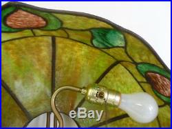 Antique Vintage Leaded Stained Slag Glass Hanging Light Shade Free Shipping