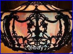 Antique Vintage Slag Glass Art Nouveau / Deco Lamp Bradley Hubbard Handel Era