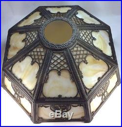 Antique Vintage Slag Glass Arts Crafts Victorian Bradley Hubbard Era Lamp 25