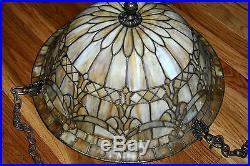 Antique Vintage Slag Glass Chandelier Ceiling Light Fixture Lamp RESTORATION