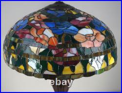 Antique Vintage Slag Glass Victorian Lamp Tiffany Glass Style Lamp