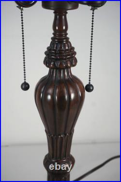 Antique Vintage Slag Glass Victorian Lamp Tiffany Glass Style Lamp