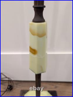 Antique Vtg Art Deco Bridge Floor Lamp Uranium Slag 1920s 57 Inches