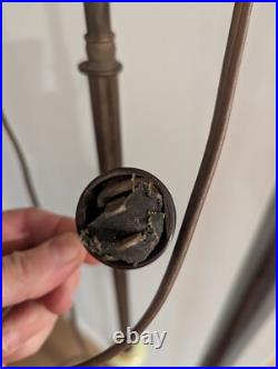 Antique Vtg Art Deco Bridge Floor Lamp Uranium Slag 1920s 57 Inches