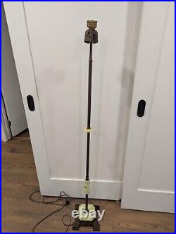 Antique Vtg Art Deco Bridge Floor Lamp Uranium Vaseline Glass 1920s 58 Inches