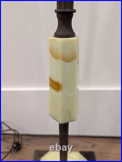 Antique Vtg Art Deco Bridge Floor Lamp Uranium Vaseline Glass 1920s 58 Inches