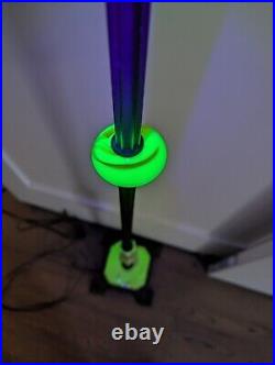 Antique Vtg Art Deco Bridge Floor Lamp Uranium Vaseline Glass 1920s 58 Inches