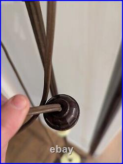 Antique Vtg Art Deco Bridge Floor Lamp Uranium Vaseline Glass 1920s 58 Inches