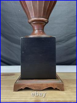 Antique Vtg Arts Crafts Deco Table Desk Lamp COPPER For Slag Stained Glass Shade