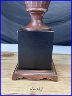 Antique Vtg Arts Crafts Deco Table Desk Lamp COPPER For Slag Stained Glass Shade