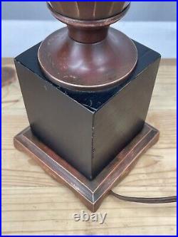 Antique Vtg Arts Crafts Deco Table Desk Lamp COPPER For Slag Stained Glass Shade