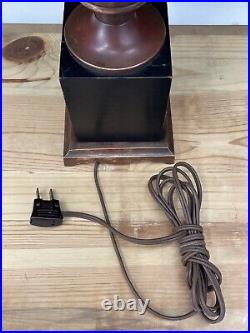 Antique Vtg Arts Crafts Deco Table Desk Lamp COPPER For Slag Stained Glass Shade