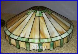 Antique Whaley Leaded Slag Stained Glass Prairie Table Lamp Handel Duffner Era