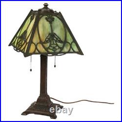 Antique Wilkinson Arts & Crafts Four-Panel Slag Glass Table Lamp c1920