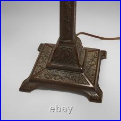 Antique Wilkinson Arts & Crafts Four-Panel Slag Glass Table Lamp c1920