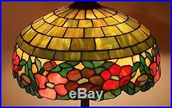 Antique Wilkinson Leaded Slag Stained Glass Table Lamp Handel Tiffany Era