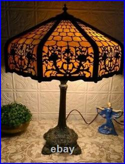Antique Wilkinson Slag glass lamp Handel B&H Tiffany arts crafts leaded era