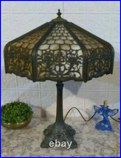 Antique Wilkinson Slag glass lamp Handel B&H Tiffany arts crafts leaded era