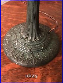 Antique Wilkinson leaded stained glass arts & crafts slag lamp Handel Tiffany