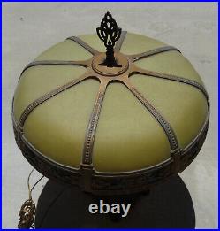 Antique Working 1920's BRADLEY & HUBBARD Slag Glass 1 Socket Table Lamp Heavy