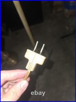 Antique Yellow Slag Glass Floor Lamp With Intergrated Mastercrafters Clock