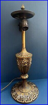 Antique-art Nouveau-miller-slag Glass Lamp Base- Pat. 1919-miller Library Lamp