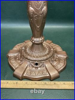 Antique c. 1900's The Mosaic Shade Co. Chicago Table Lamp for Slag Glass Read