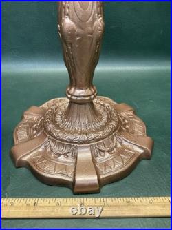 Antique c. 1900's The Mosaic Shade Co. Chicago Table Lamp for Slag Glass Read