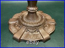 Antique c. 1900's The Mosaic Shade Co. Chicago Table Lamp for Slag Glass Read