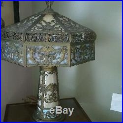 Antique lamp lamp slag glass n. W. A. S. Co. Northwest aluminum specialty