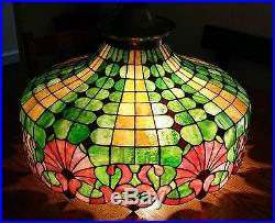 Antique leaded glass lamp stained glass slag glass duffner and kimberly mosaic