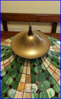 Antique leaded glass lamp stained glass slag glass duffner and kimberly mosaic