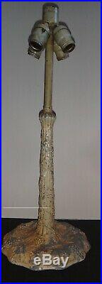 Antique leaded slag stained glass Miller lamp base