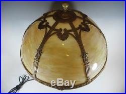 Antique probably E. Miller & Co slag glass lamp # 454