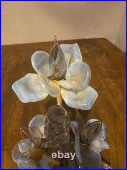 Antique slag glass flower table, lamp cavalier glass