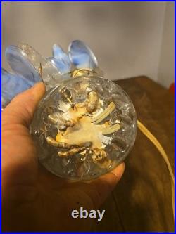 Antique slag glass flower table, lamp cavalier glass