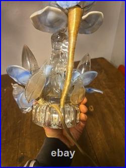 Antique slag glass flower table, lamp cavalier glass