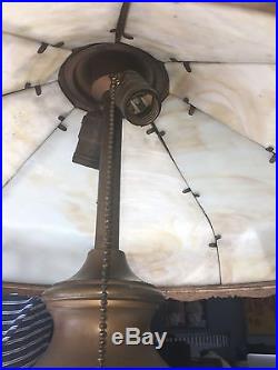 Antique slag glass lamp