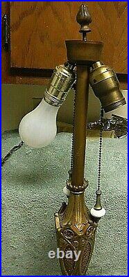 Antique slag glass lamp salem bros. Original no damage working