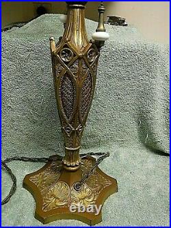 Antique slag glass lamp salem bros. Original no damage working