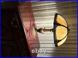 Antique slag glass table lamp