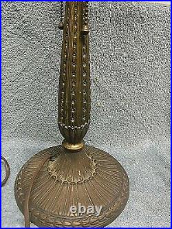 Antique slag glass table lamp original perfect 22 in. Shade 18in. Dia