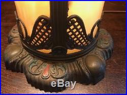 Antique vintage slag glass arts crafts victorian handel bradley hubbard era lamp