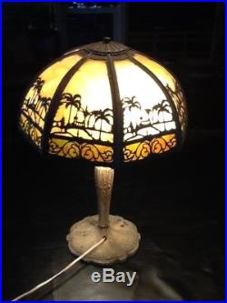 Antique/vintage slag glass table lamp. All original condition