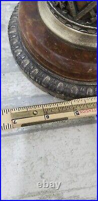 Antique vintage style Lamp Base Only 4 Leaded Slag Stained Glass metal alabaster